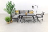Garden Impressions Senja ensemble de salle à manger lounge 4 pièces gauche avec chaise - gris foncé