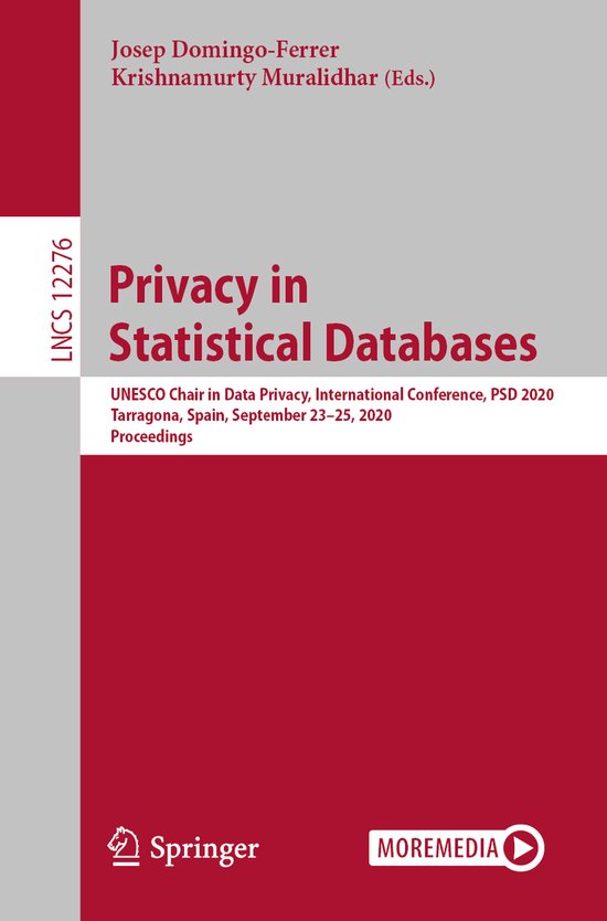 Privacy in Statistical Databases - cover