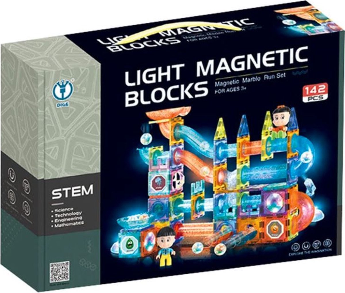 Nieuwe Licht Magnetische Blokken-142 Stuk-3D Magnetisch Speelgoed-  Magnetische Bouwset