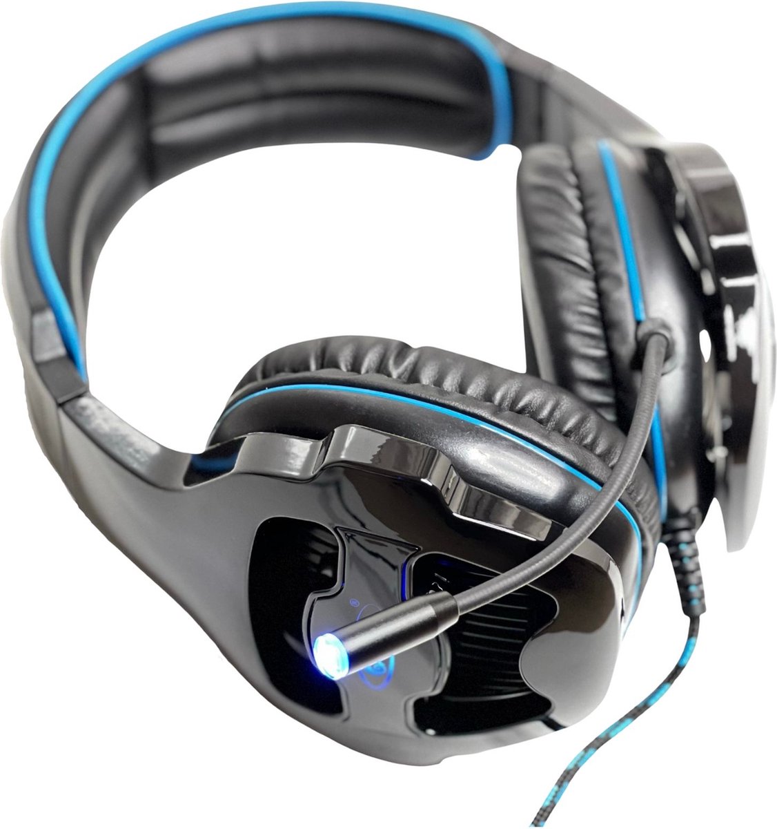 Akorn - Ok3000 Gaming Koptelefoon - Noise cancelling hoofdtelefoon - Koptelefoon Met Draad - Met Microfoon - Comfortabel - pc ps4 ps5 xbox one - Headset - Zwart - Blauw