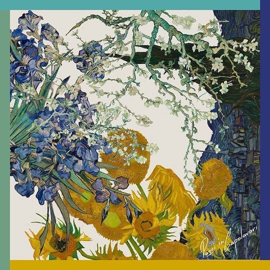 Mooie glanzende soepele sjaal, schilderijen van Gogh