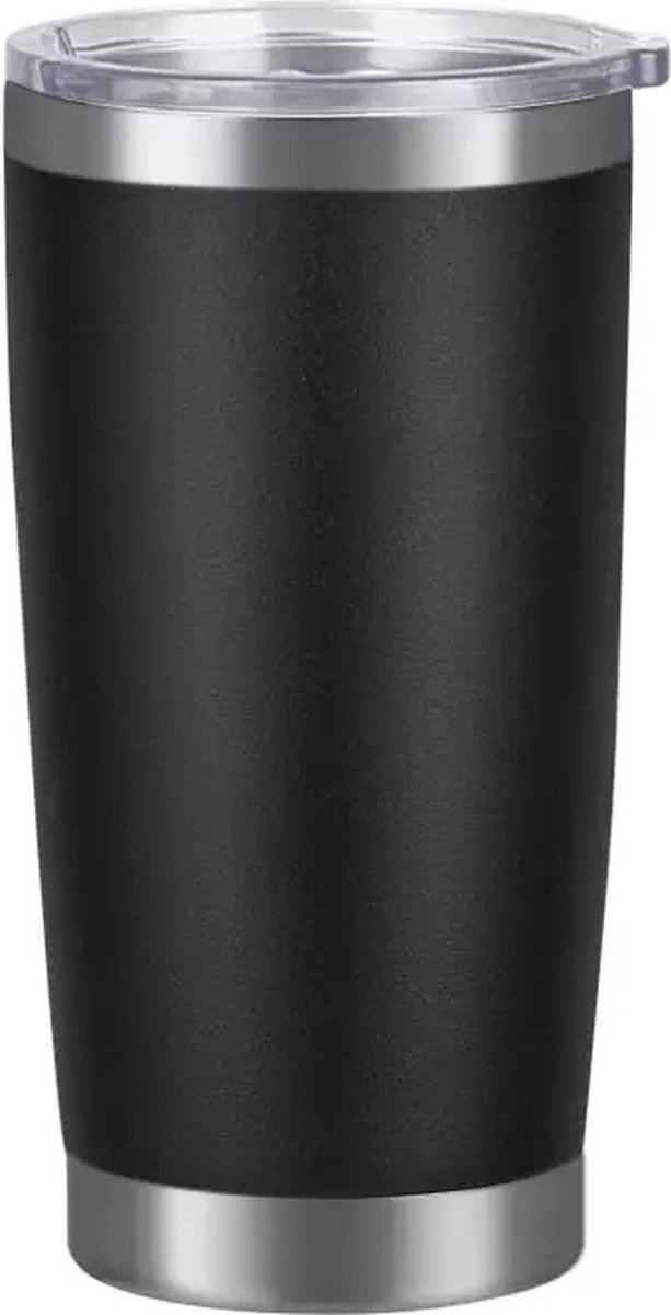 Casero Roestvrijstalen geïsoleerde warm en koud drink beker - thermosbeker - travel mug - met deksel 570ml Zwart