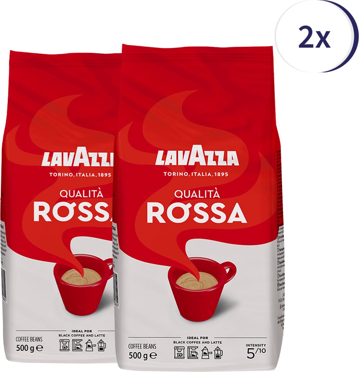 Lavazza Qualita Rossa koffiebonen - 500 gram x2