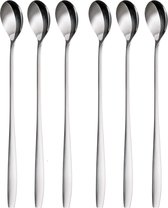 GRÄWE Set of 6 Latte Macchiato Spoons 22cm - Long Spoon for Cocktails and Desserts - Polished Stainless Steel - Dishwasher Safe