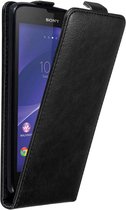 Cadorabo Hoesje geschikt voor Sony Xperia T3 in ZWARTE NACHT - Beschermhoes in flip design Case Cover met magnetische sluiting
