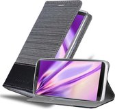 Étui Cadorabo compatible avec Cubot J3 en GRIS ET NOIR - Étui de protection avec fermeture magnétique, fonction support et fente pour cartes - Étui type livre