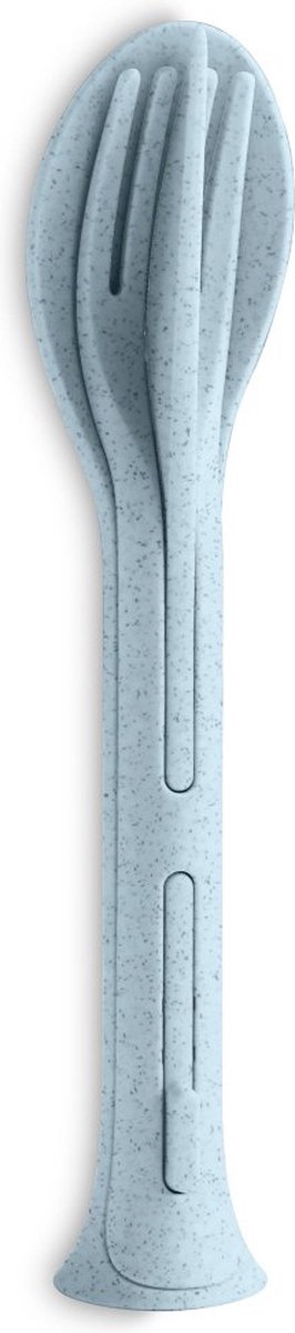 Koziol bestekset 3-delig KLIKK POCKET natuur bloem blauw