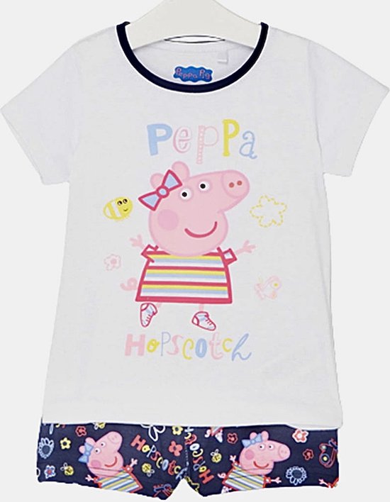 Set Peppa Pig / Pyjama short - Marine/ Wit - Taille 98