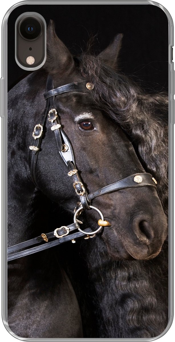 Telefoonhoesje Geschikt voor iPhone XR hoesje - Paard - Halster - Manen - Siliconen Telefoonhoesje Telefoonhoesje