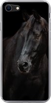 Telefoonhoesje Geschikt voor iPhone 8 hoesje - Paard - Licht - Zwart - Siliconen Telefoonhoesje