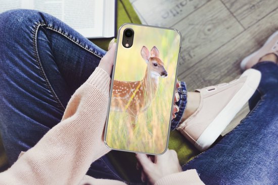 Coque iPhone XR - Cerf - Herbe - Vert - Siliconen