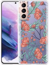 Hoesje Geschikt voor Samsung Galaxy S21 Poppy Roses