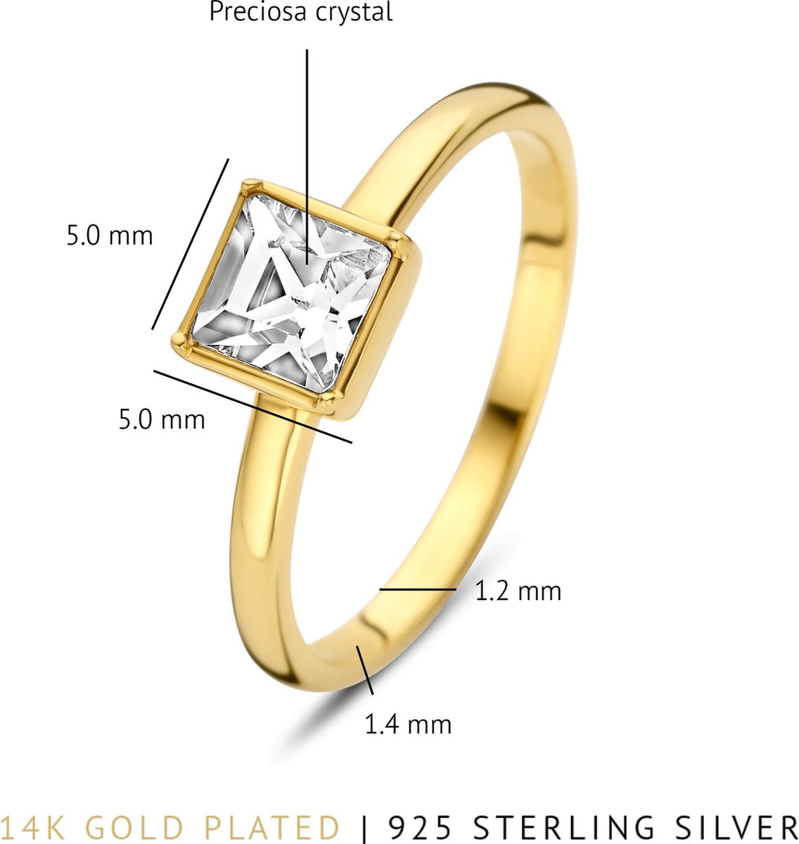 Parte Di Me Cento Luci Dames Ring Gouden plating;Zilver - Goudkleurig - 19.25 mm / maat 60