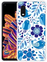 Hoesje Geschikt voor Samsung Galaxy Xcover Pro Blue Bird and Flowers