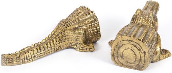 Serre-livres Sculpté En Bois – Forme Crocodile, Objet Déco Vintage