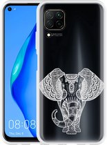 Huawei P40 Lite Hoesje Elephant Mandala White Designed by Cazy