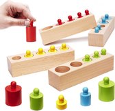 Montessori houten cilinder gewichten kleurrijk