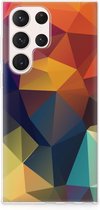 Siliconen Back Cover Geschikt voor Geschikt voor Samsung Galaxy S23 Ultra Doorzichtig Hoesje Polygon Color