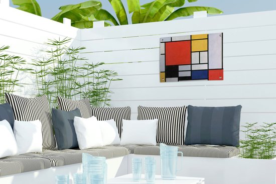 Décoration de Jardin Art - Mondrian - Maîtres anciens - 40x30 cm - Toile jardin - Affiche extérieure