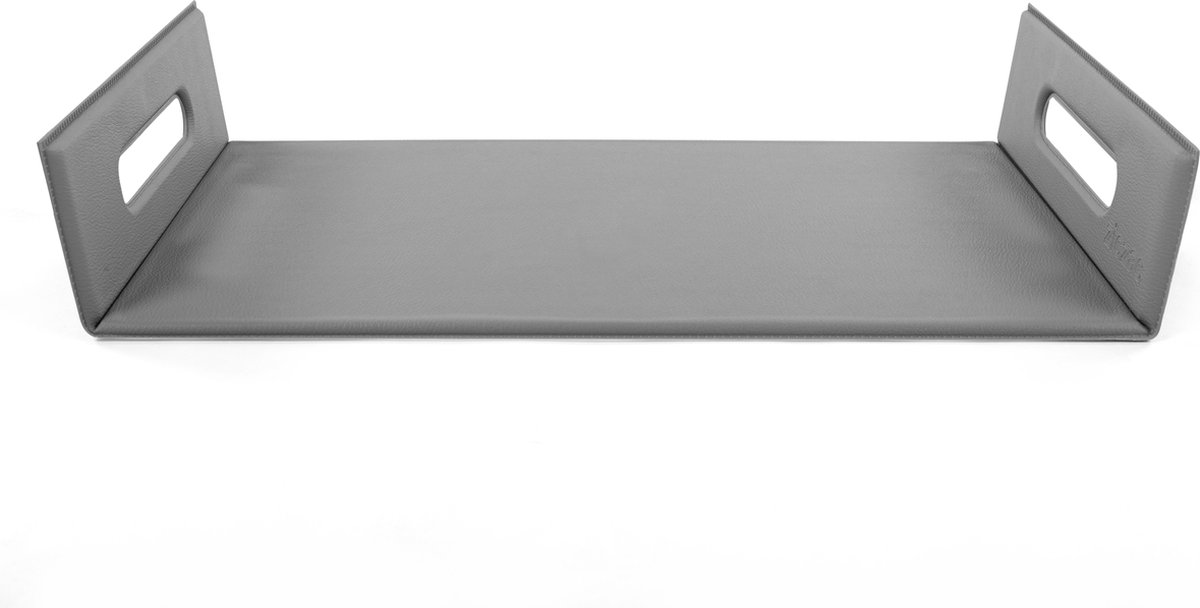 Dienblad TOGO - Leather look imitation - 20*32 cm + 2x5.5 cm, grey