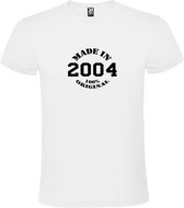 T-Shirt Wit avec Image « Made in 2004 / 100% Original » Zwart Taille XXXXL