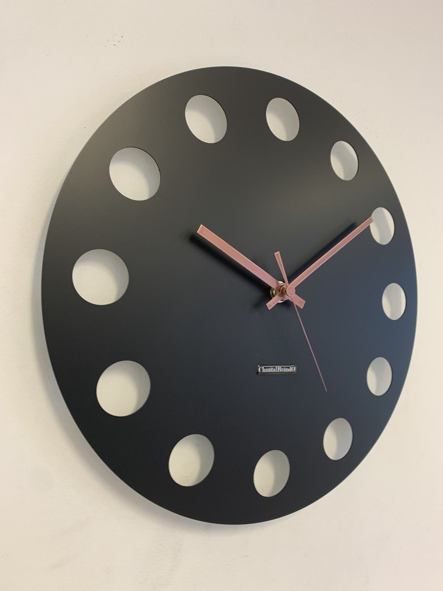 Wandklok ChantalBrandO CETARA BLACK -- MODERN DESIGN --