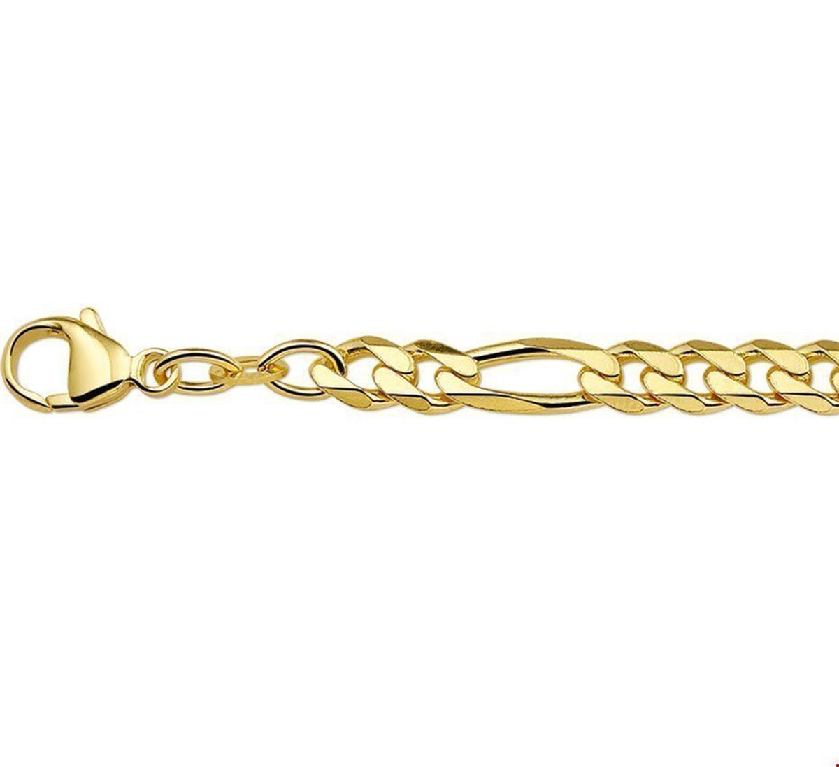 The Jewelry Collection For Men Ketting Figaro 5,0 mm - Zilver verguld