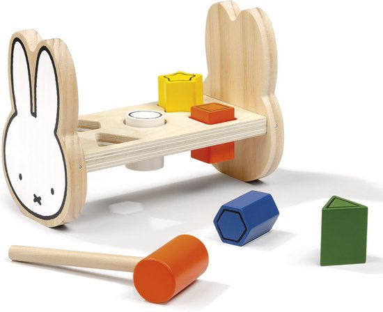 Nijntje houten speelgoed hamerbankje inclusief hamer - peuter kleuter educatief speelgoed - Bambolino Toys - Bambolino