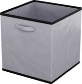 Intirilife 6x opvouwbare stoffen opbergbox in grijs - 26,7 x 26,7 x 28 cm - Multifunctionele opbergbox om te combineren met kasten of planken