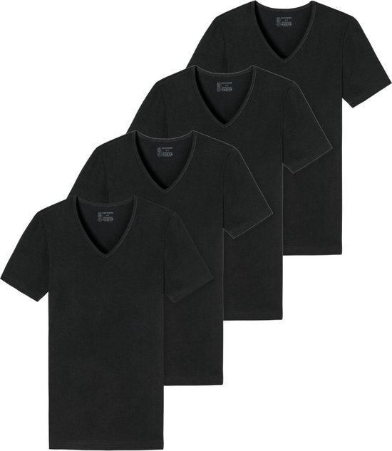 Schiesser T-Shirt / Onderhemd met ronde hals 4er-Pack - 95/5 - Organic Cotton