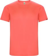 Fluorescent Koraalroze unisex ECO sportshirt korte mouwen 'Imola' merk Roly maat L