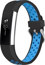 iMoshion Bandje Geschikt voor Fitbit Alta (HR)/Blauw - iMoshion Siliconen sport band zilveren gesp zonder pinnetje - Zwart