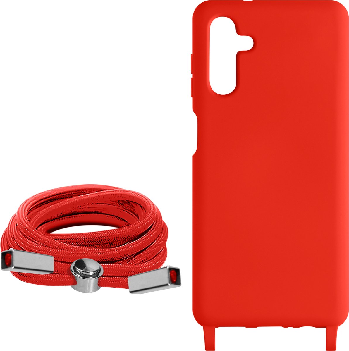 Cord Hoes Geschikt voor Samsung Galaxy 04s/A13 5G Semi-rigide Nekkoord 80cm rood