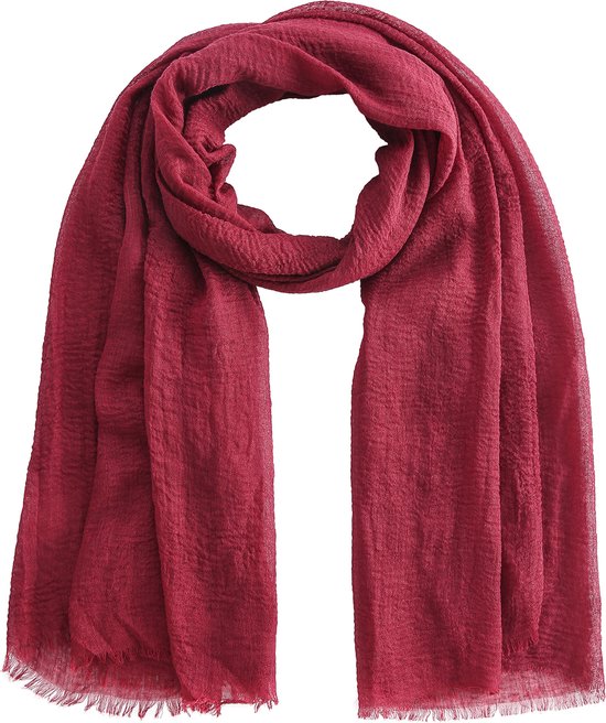 Emilie scarves The all time essential scarf - sjaal - Bordeauxrood - linnen - viscose
