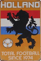 Wandbord – Holland - Voetbal - Oranje - Nederlands elftal - Cruyff – Vintage - Retro - Wanddecoratie – Reclame bord – Restaurant – Kroeg - Bar – Cafe - Horeca – Metal Sign - Pin Up Girl - 20x30cm