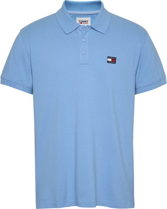 Tommy Jeans - Heren Polo SS Classic Badge Polo - Blauw - Maat L