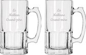 Bierpul gegraveerd - 1ltr - Le Meilleur Grand-père & La Meilleure Grand-mère