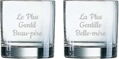 Whiskeyglas gegraveerd - 38cl - Le Plus Gentil Beau-père & La Plus Gentille Belle-mère
