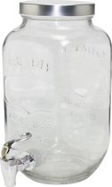 3L glazen drankdispenser met spigot & deksel | Glazen Drink | Dispenser Met Spigot | Jar Water | limonade Sangria thee koude drankdispenser voor thuis | feesten | bruiloften en meer | handige brede opening | DJCC-3L