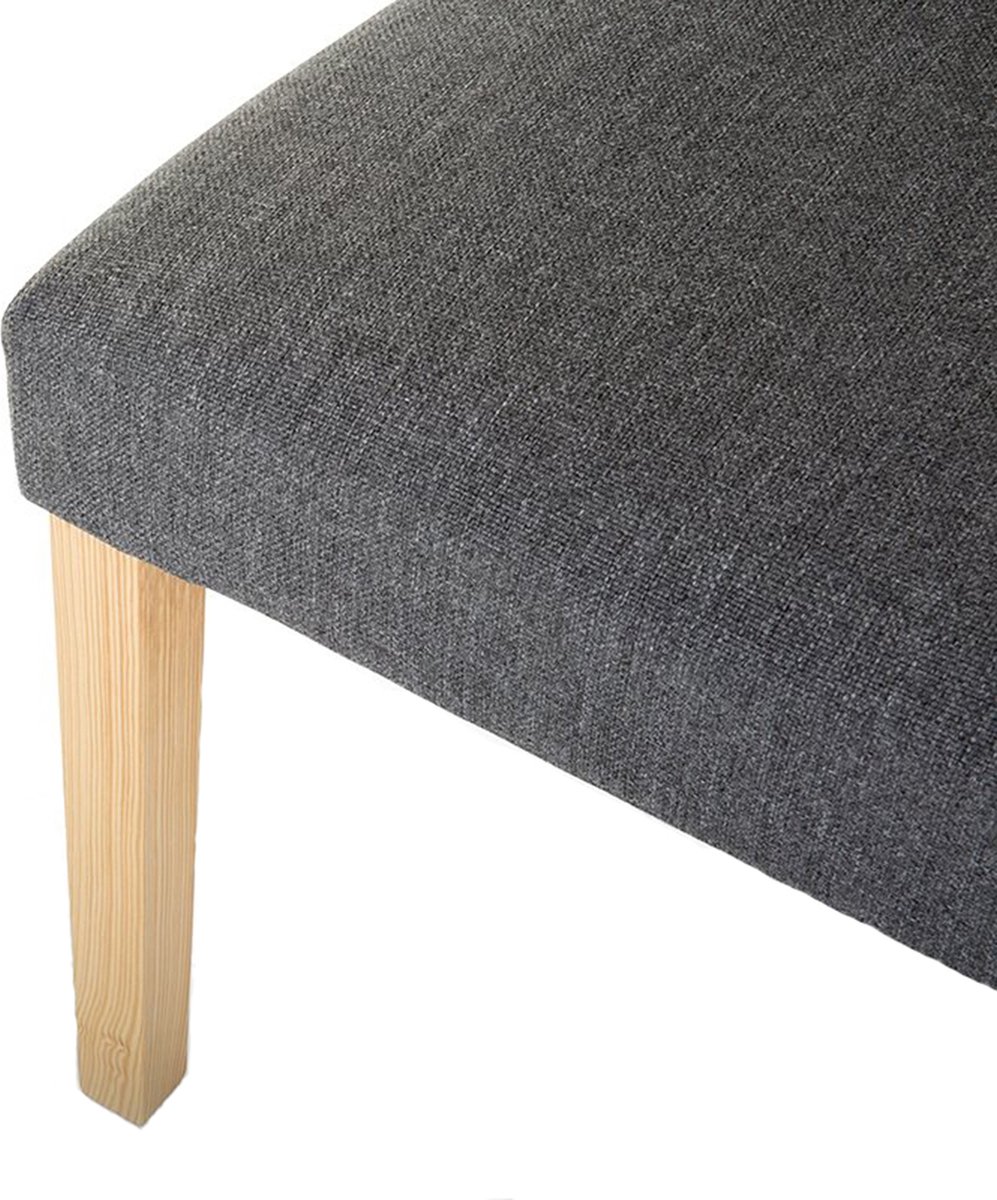 BROADWAY - Eetkamerstoel - Donkergrijs - Polyester