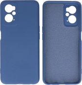 Hoesje Geschikt voor OPPO A96 - Fashion Telefoonhoesje Backcover - Siliconen Hoesje - Navy