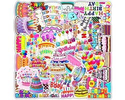 Verjaardag Stickers - 50 stuks voor feest, planner, scrapbook, laptop, koffer