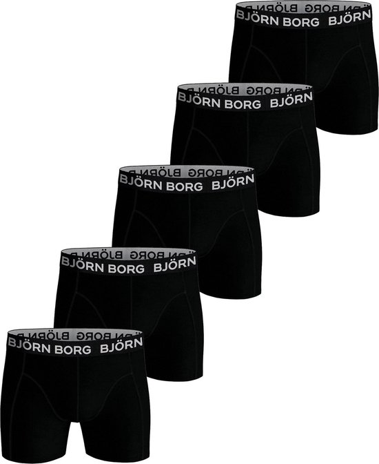 Björn Borg boxershorts Essential  (5-pack) - heren boxers normale - zwart -  Maat: