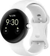 Bandje Voor Google Pixel - Watch Sport Band - Wit - Maat: SM - Horlogebandje, Armband