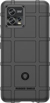 Motorola Moto G72 Hoesje - Rugged Shield TPU Gelcase - Zwart - GSM Hoesje - Telefoonhoesje Geschikt Voor Motorola Moto G72