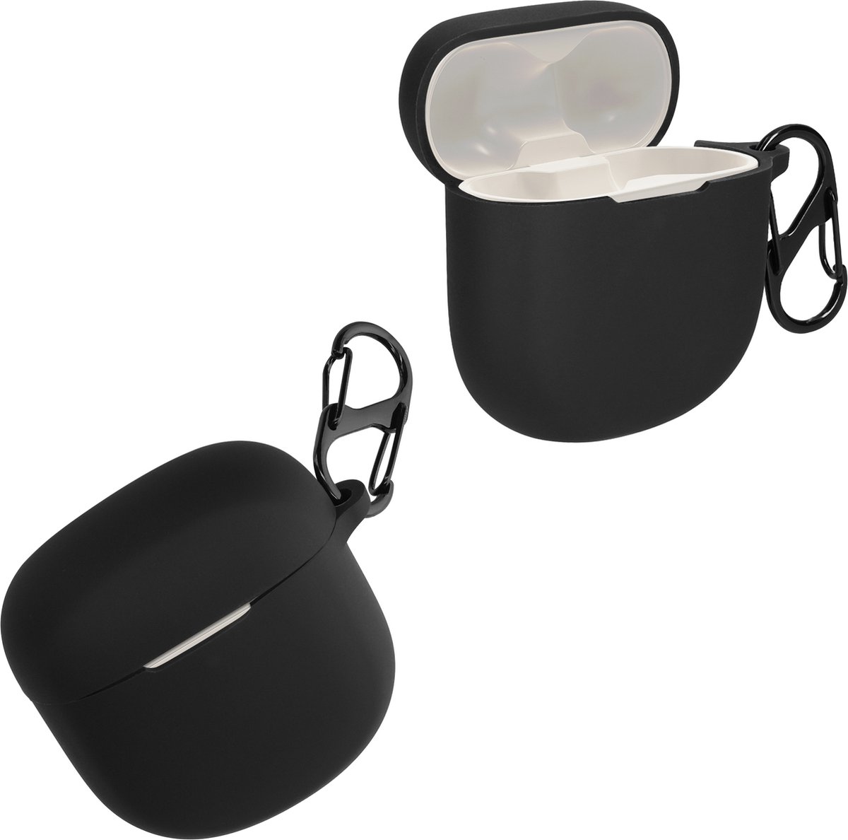 kwmobile Hoes geschikt voor Bose QuietComfort Earbuds II - Siliconen cover voor oordopjes in zwart