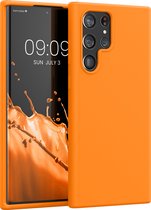 kwmobile telefoonhoesje geschikt voor Samsung Galaxy S22 Ultra - Hoesje met siliconen coating - Smartphone case in fruitig oranje