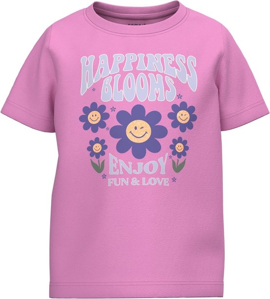 Name it Meisjes Roze Tshirt Korte Mouwen Belinda Cyclamen - 92