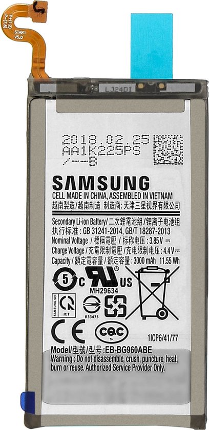 Samsung EB-BG960ABE Originele Galaxy S9 Batterij 3000mAh Zwart