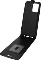 Geschikt voor Oppo A16 en A16s Vertical Flip Case met Kaarthouder Paardenleer Effect zwart